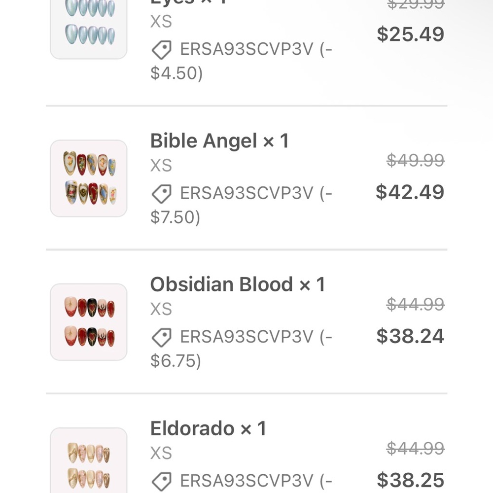 *Unopened* Ersa Nails Bible Angel Press On Full Set, brand new - Picture 8 of 8